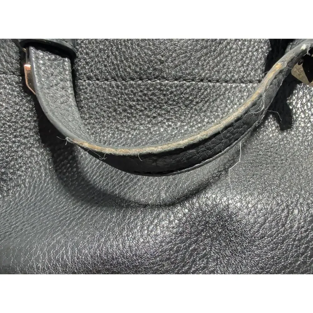 Michael Kors Greta Pebbled Leather Satchel in Black Purse Shoulder Bag